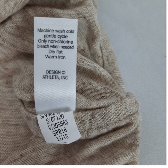 Athleta Newport Henley Tunic Heathered Beige Texture Relaxed Fit - Picture 8 of 12